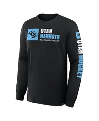 Fanatics Men's Black Utah Hockey Club Goal Crease Legacy Long Sleeve T-Shirt