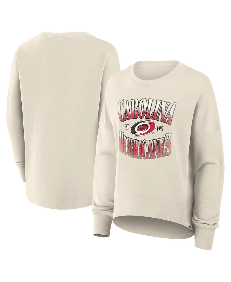 Fanatics Women's Cream Carolina Hurricanes Oversized Slice Pullover Sweatshirt