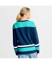 Fanatics Women's Deep Sea Blue Seattle Kraken Icing Long Sleeve Lace Up Sweatshirt