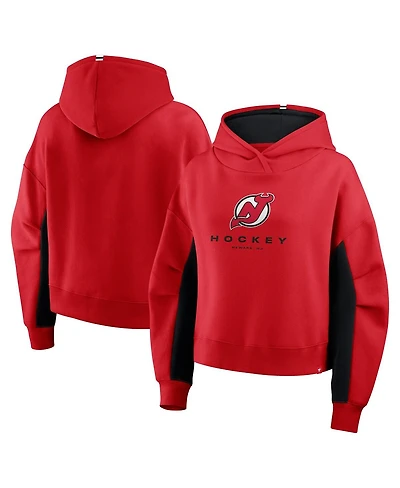 Fanatics Women's Red New Jersey Devils Back Check Boxy Hoodie