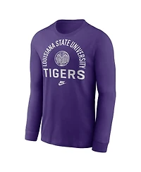 Nike Men's Purple Lsu Tigers Legacy Arched Logo Long Sleeve T-Shirt