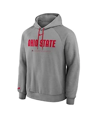 Nike Men's Gray Ohio State Buckeyes 2025 Courtside Basketball Practice Raglan Dri-fit Hoodie