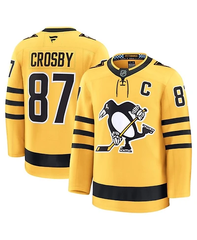 Fanatics Men's Sidney Crosby Gold Pittsburgh Penguins Alternate Premium Player Jersey