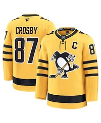 Fanatics Men's Sidney Crosby Gold Pittsburgh Penguins Alternate Premium Player Jersey