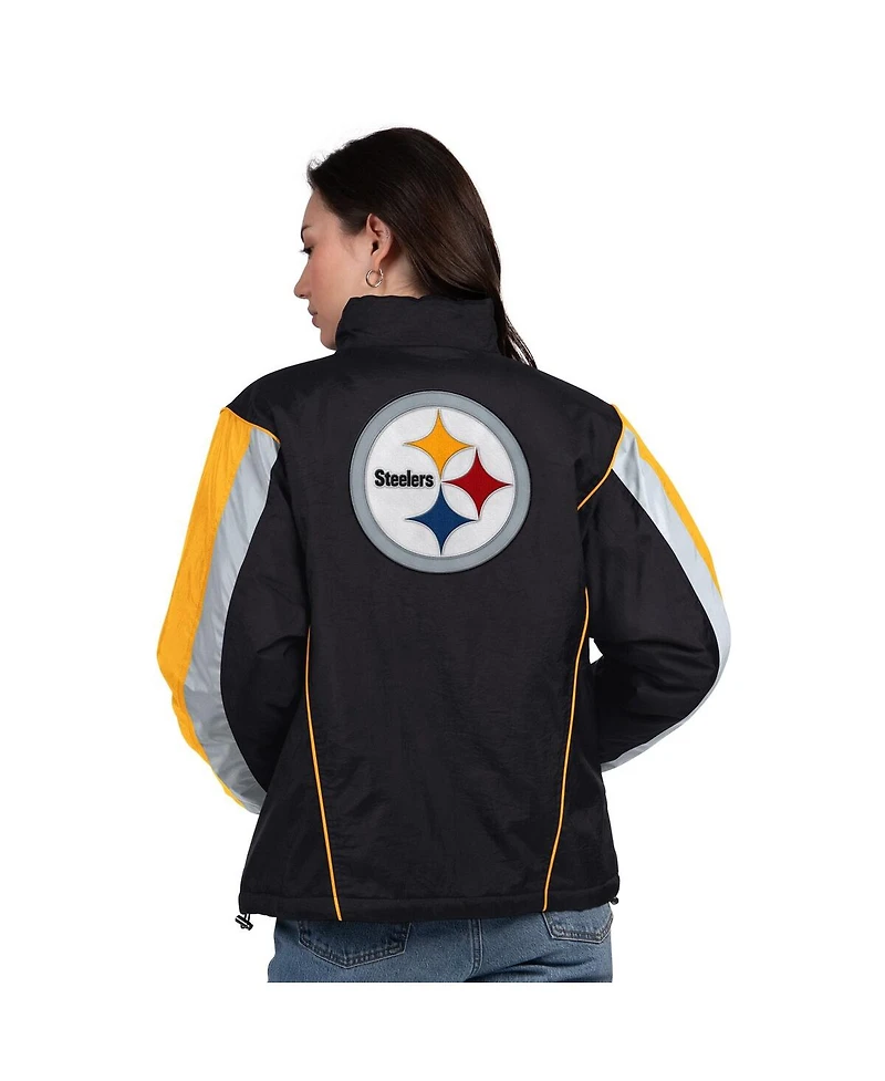 Starter Women's Black/Gold Pittsburgh Steelers Thursday Night Gridiron Half-Zip Jacket