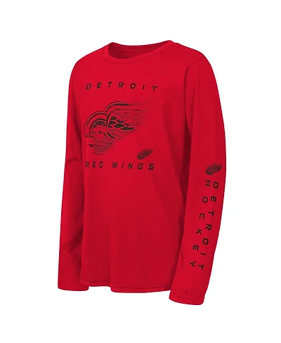 Outerstuff Big Boys and Girls Red Detroit Wings Seize the Win Long Sleeve T-Shirt
