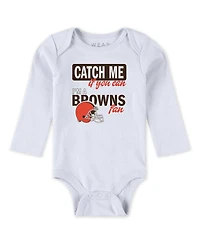 Wear by Erin Andrews Baby Boys and Girls Newborn 3-Piece Cleveland Browns Turn Me Around Bodysuits Pant Set