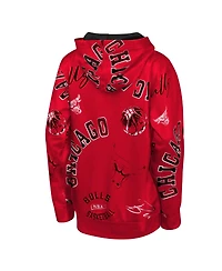 Outerstuff Big Boys and Girls Red Chicago Bulls Moving Violation Hoodie