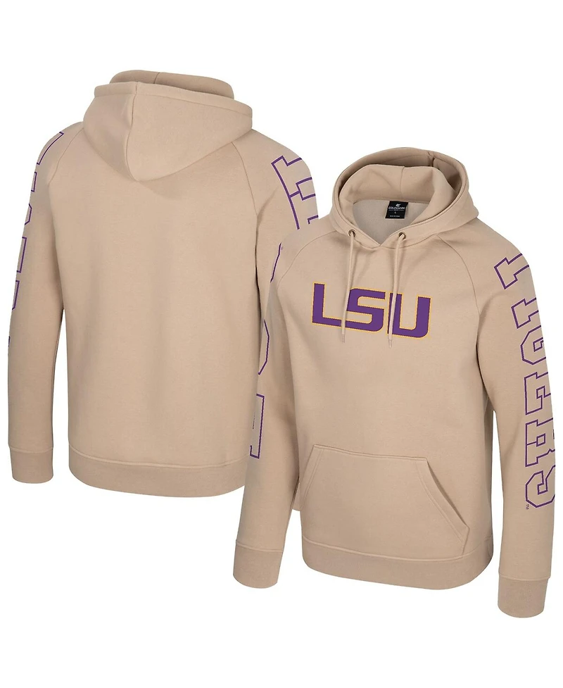 Colosseum Men's Tan Lsu Tigers Big Break Raglan Hoodie