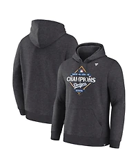 Fanatics Men's Heather Charcoal Los Angeles Dodgers 2025 National League Champions Locker Room Hoodie