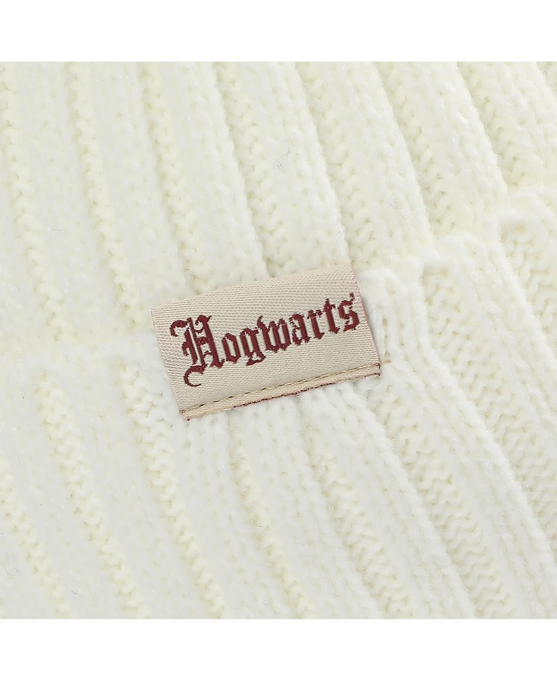 Harry Potter Men's Hogwarts Embroidery And Woven Patch Acrylic Knit Cuff Beanie
