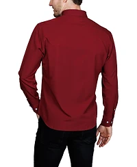 Tailorbyrd Men's Solid Melange Performance Long Sleeve Shirt