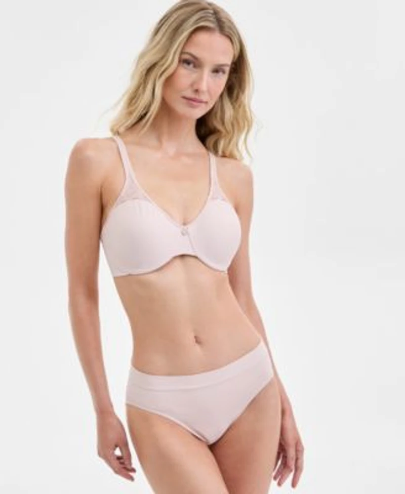 Bali Womens Passion For Comfort Seamless Underwire Minimizer Bra One Smooth U Smoothing Hi Cut Brief Underwear