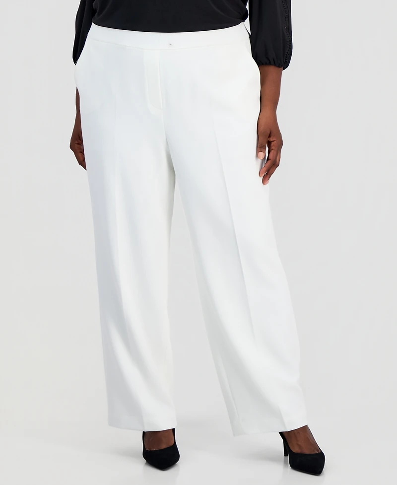 Kasper Plus Core Julia Stretch Wide-Leg Pants