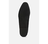 neoma horsebit detail flat canvas loafers