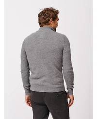 Aubin Men's Pepper Lambswool Zip Neck Sweater