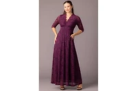 Kiyonna Women's Maria Lace A-Line Evening Gown with Pockets