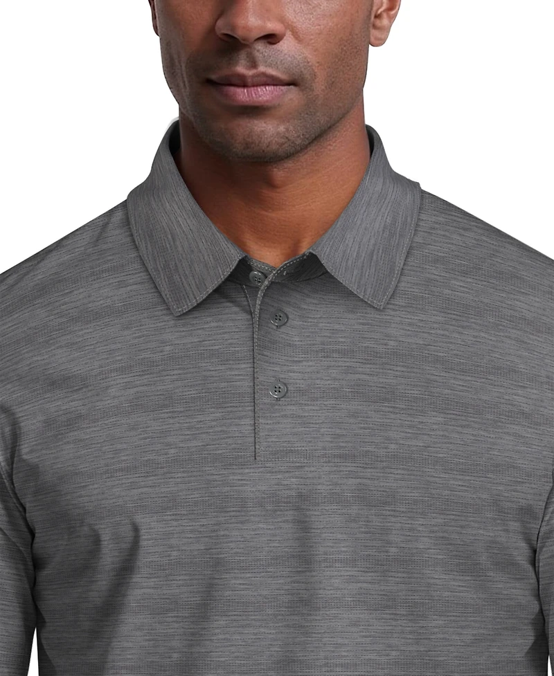 Pga Tour Men's Jaspe Print Long-Sleeve Golf Polo Shirt
