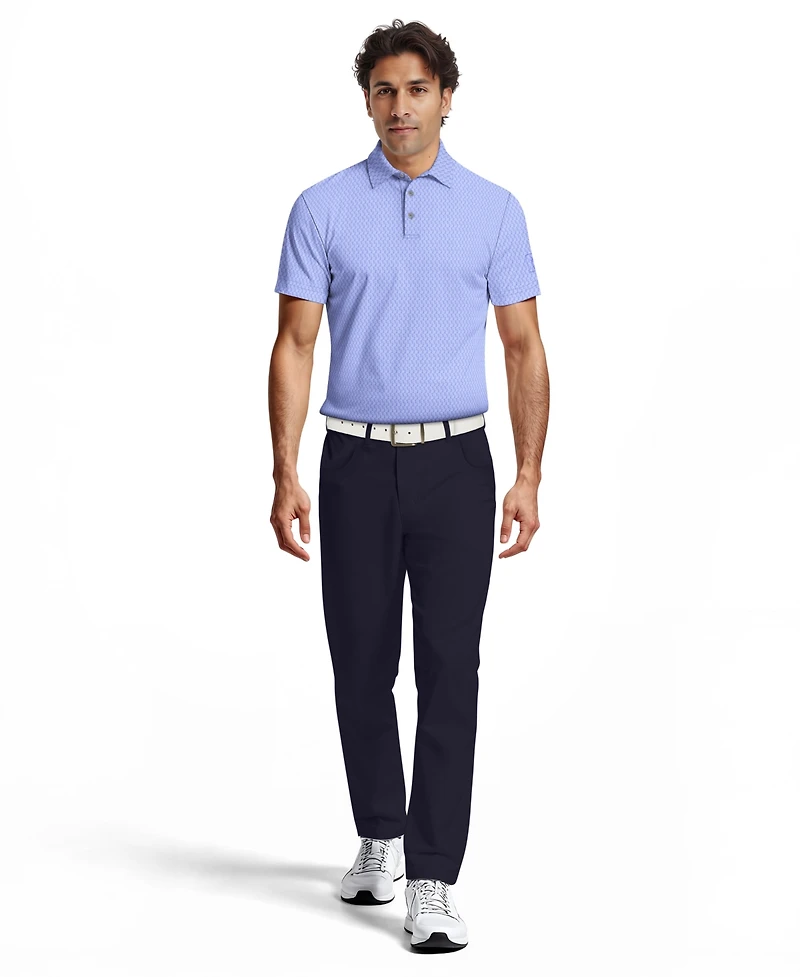 Pga Tour Men's All-Over Micro Jacquard Short-Sleeve Golf Polo Shirt