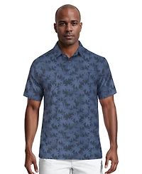 Pga Tour Men's All-Over Geometric Palm Print Short-Sleeve Golf Polo Shirt