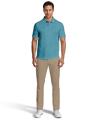 Pga Tour Men's All-Over Batik Geometric Print Short-Sleeve Golf Polo Shirt