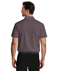 Pga Tour Men's Micro Geometric Print Short-Sleeve Golf Polo Shirt