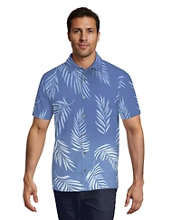 Pga Tour Men's Botanical Print Short-Sleeve Button-Down Woven Golf Shirt