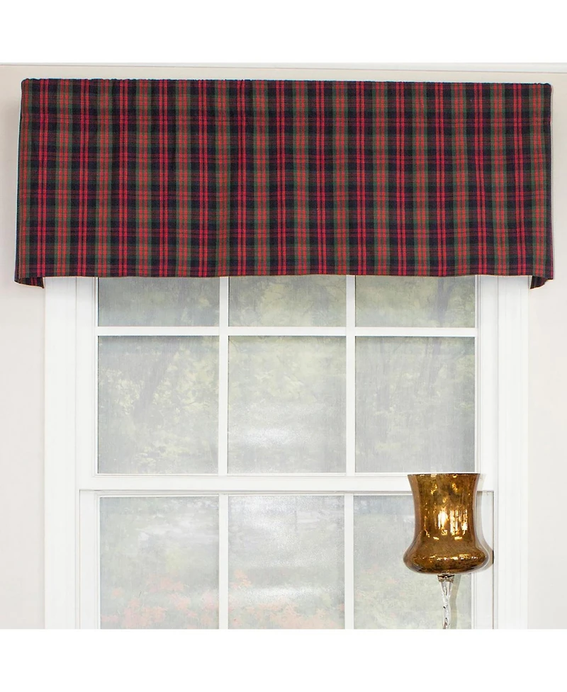 Rlf Home Timeless Plaid Tailored 100% Cotton with Fully Lined 3" Rod Pocket Valnance for Windows 50" x 14" Multi