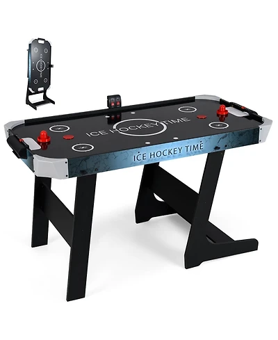 56 Inch Air Hockey Table with Powerful 12V Motor and Led Digital Scoreboard