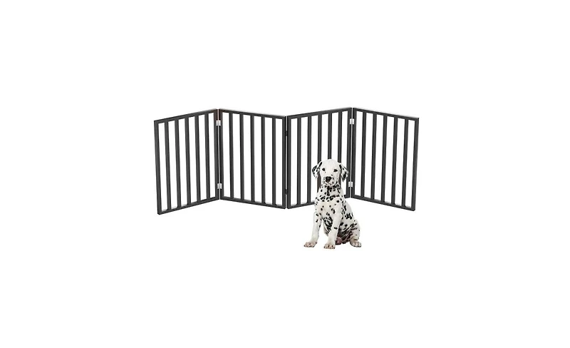 Pet Adobe 4-Panel Indoor Foldable Pet Gate, Black