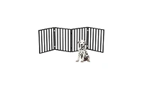 Pet Adobe 4-Panel Indoor Foldable Pet Gate, Black