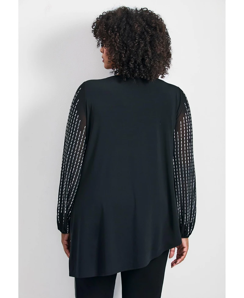 Avenue Women's Glitz Embellished Sleeve Tunic