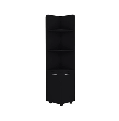 Airsurfer Freestanding Bathroom Cabinet Black Modern Storage Organizer for Bathroom Living Room or Laundry Room