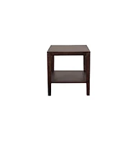 Porter Designs Fall River Solid Sheesham Wood End Table, Gray