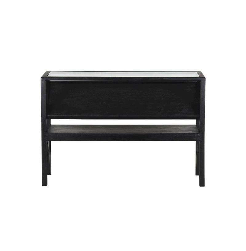 Canberra Solid Mango Wood Console Table, Black