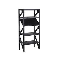 Canberra Solid Mango Wood Bookcase, Black