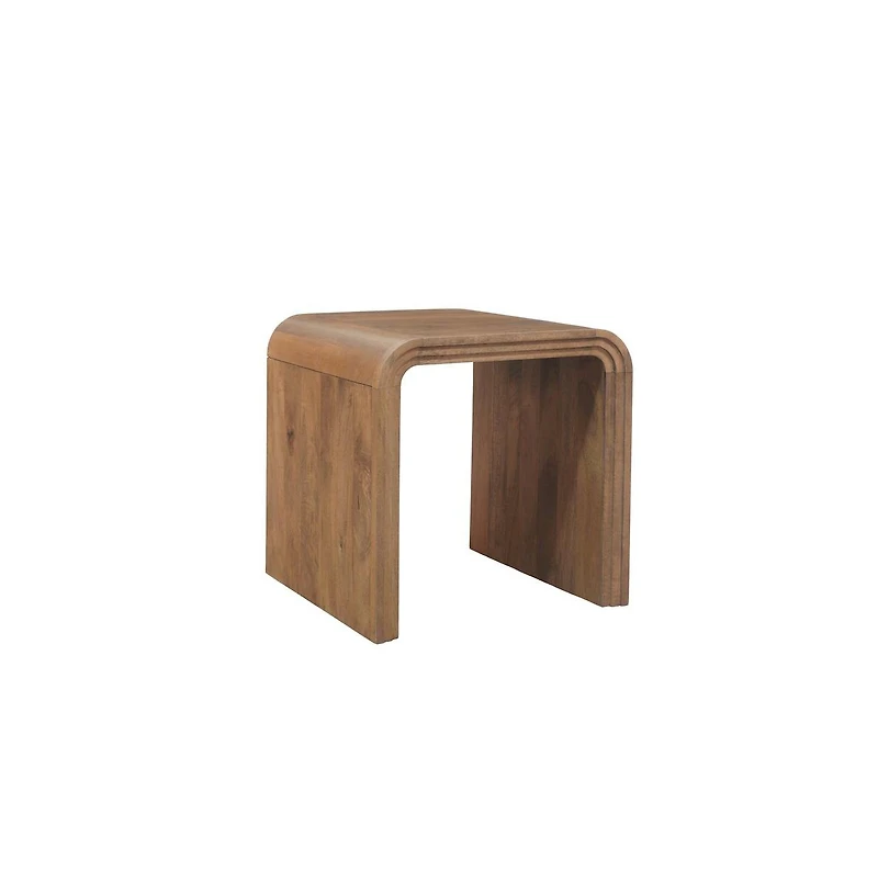 Porter Design Palencia Solid Mango Wood End Table, Natural