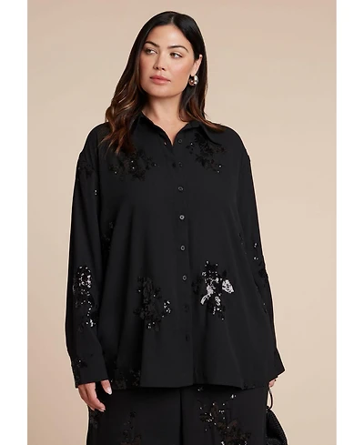 Eloquii Women's Oversized Embellished Top
