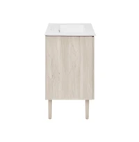 Swiss Madison24" Freestanding Bathroom Vanity in White Oak with 3-Hole Centerset Sink Top