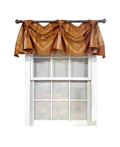 Rlf Home Nikoleta Celebration Valance Hand Pleated Tabs Elegant Window Treatment Valance 36" x 18" Gold