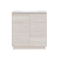 Swiss Madison 36" Freestanding Bathroom Vanity in Oak with 3-Hole Widespread Sink Top