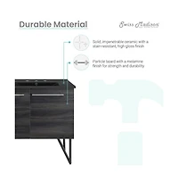 60 in. Double Basin Bathroom Vanity, 3-Hole Artificial Stone Sink Top