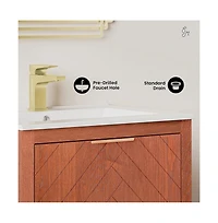 Swiss MadisonDaxton 24" Freestanding Bathroom Vanity in Brown Oak with Sink Top