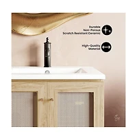 Swiss MadisonClasse 24" Freestanding Bathroom Vanity in Natural Oak with Sink Top