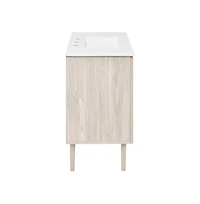 Swiss Madison 36" Freestanding Bathroom Vanity in White Oak with 3-Hole Widespread Sink Top