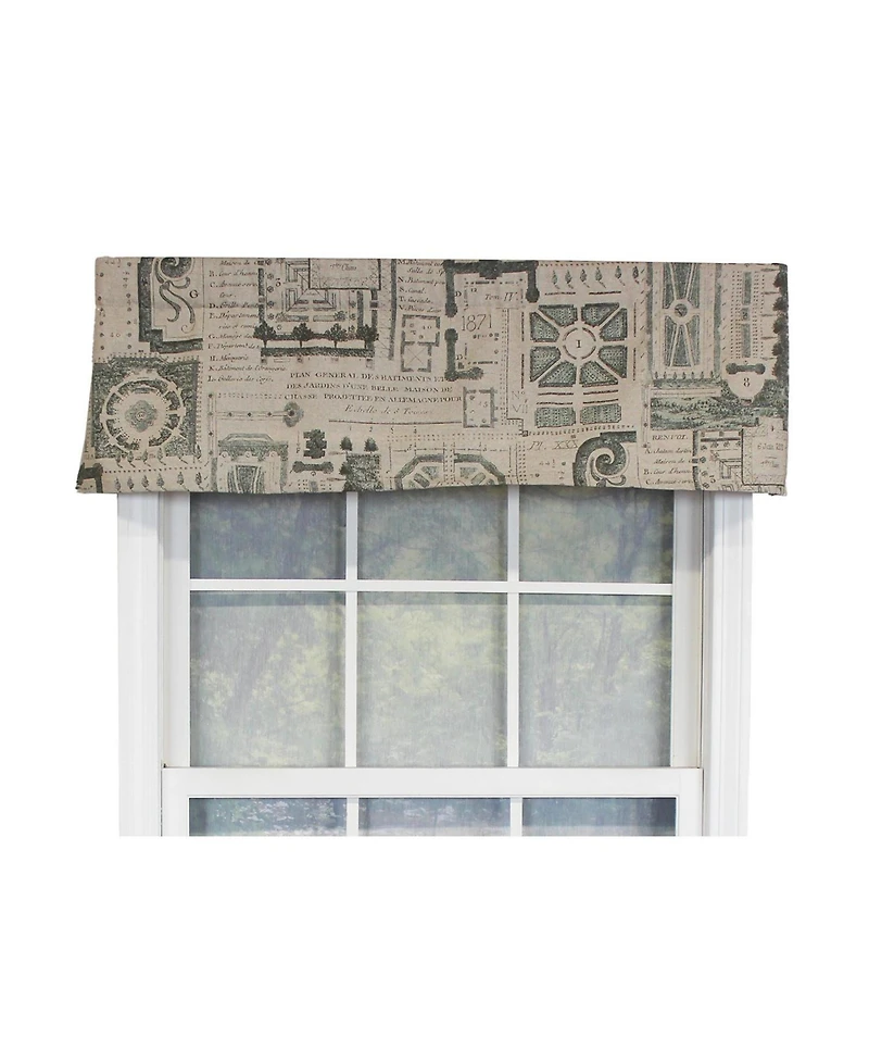 Rlf Home Le Jardin Tailored 100% Cotton with Fully Lined 3" Rod Pocket Valnance for Windows 50" x 14" Spa