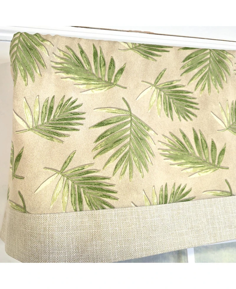 Rlf Home 100% Cotton Hawthorn Banded With Poly/Cotton Ivory lining Rod Pocket Valance 50" x 17" Taupe