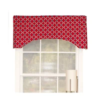 Andromeda Geometric Arch 3" Rod Pocket Valance 50" x 17" Red by Rlf Home