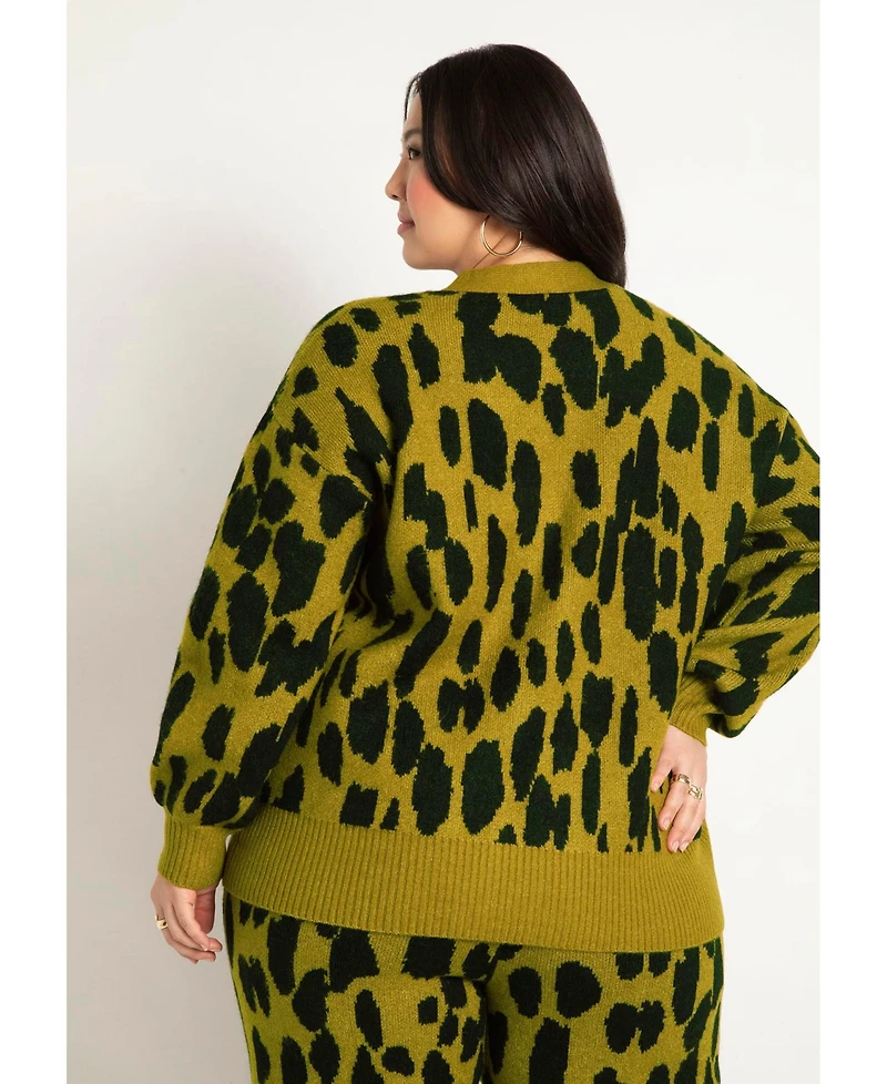 Eloquii Women's Printed Longline Cardigan