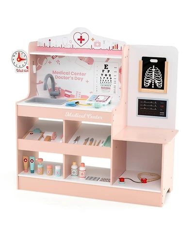 Wooden Doctor Playset with Stethoscope for Toddlers over 3 Years Old